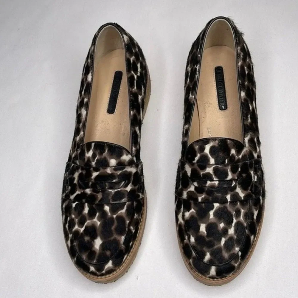 Longchamp Loafers Womens Size 36 Le Pliage Heritage Calf Hair Slip On